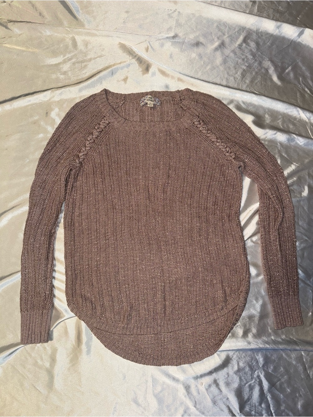 Cozy Ribbed Knit Sweater in Mauve